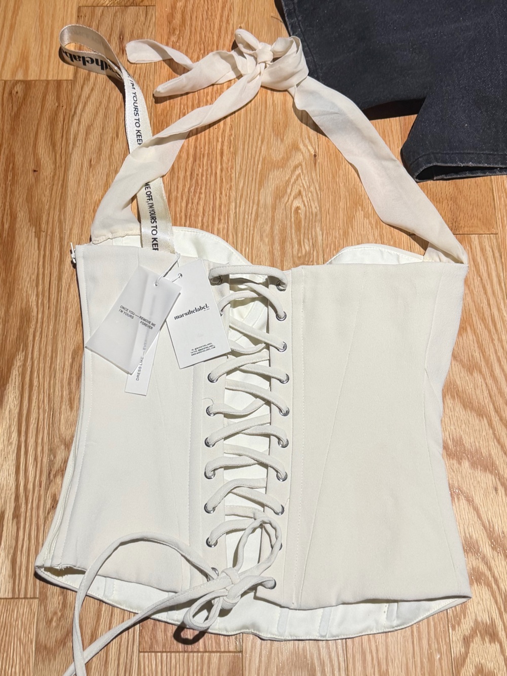 Women's White Bustier Top - Sleeveless Structured Corset - Picture 7 of 7